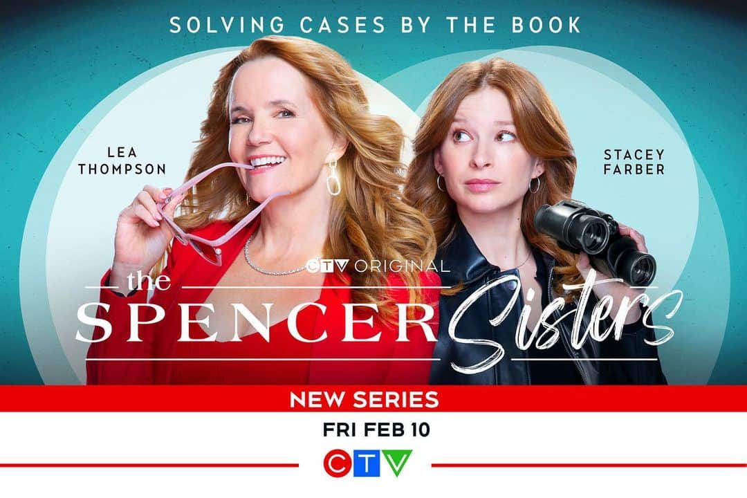 リー・トンプソンのインスタグラム：「Wow starring in a lovely new tv show was not on my bingo card for 2022 but it happened. And I fell in love with @staceyfarber and the whole amazing cast and crew in #winnipeg thank you @ctv @eone_tv Hope you enjoy #canada🇨🇦 I love being Victoria Spencer solving mysteries in high heels. #thespencersisters  Friday night at 9pm on @ctv #happypremiereday」