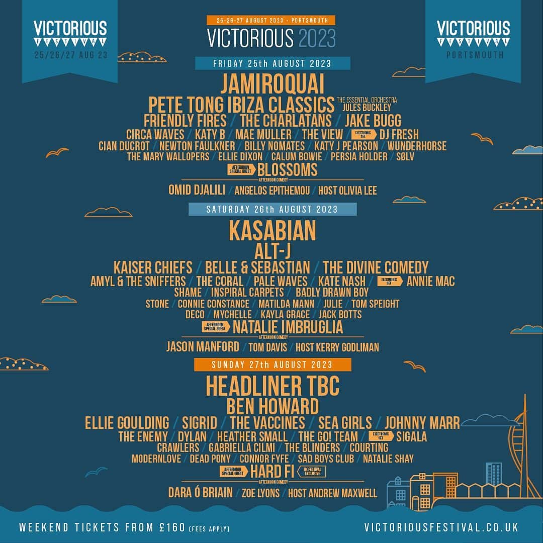 カサビアンのインスタグラム：「📣 NEW DATE: We’re headlining the Saturday night @victoriousfestival on 26th August! 🎟️🎟️: victoriousfestival.co.uk」