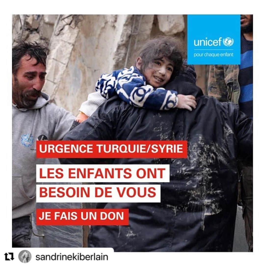 エマニュエル・ベアールのインスタグラム：「#Repost @sandrinekiberlain with @use.repost ・・・ 🔴 MERCI POUR VOS DONS QUI PEUVENT TOUT CHANGER  @unicef_france @secourspop etc …  je ne peux plus penser a rien d’autres … c’est terrifiant !  Can’t think of anything else ….」