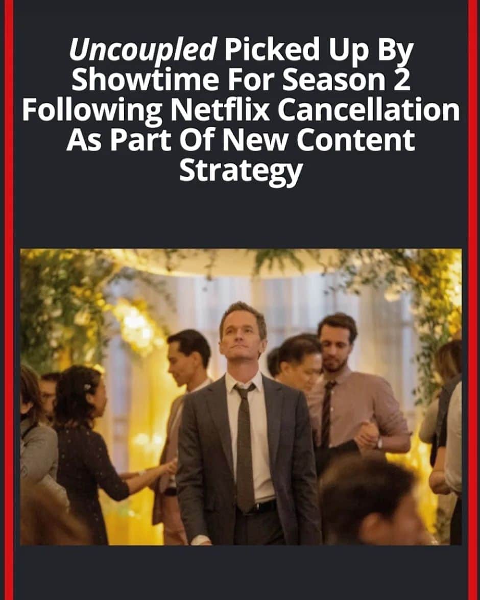 ニール・パトリック・ハリスのインスタグラム：「So happy for this! Uncoupled was picked up for season 2 at Showtime after being canceled at Netflix after 1 season. (Source: @deadline) #neilpatrickharris #nph #tagsforlikes #actor #lovehim #handsome #uncoupled #netflix #showtime #news #awesome #legendary @nph 💙💙」