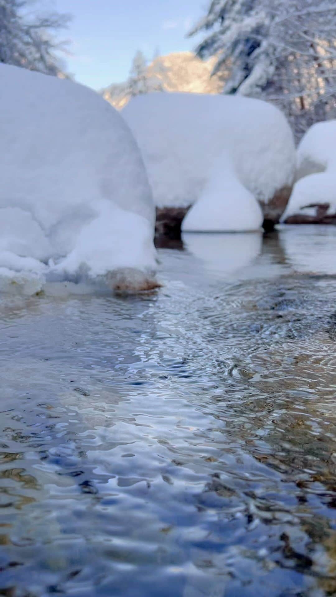 篠原信一のインスタグラム：「朝散歩で川の雪景色を見に…コーヒーを持ってくるべきだった😅 #朝散歩  #雪景色  #美しい景色」
