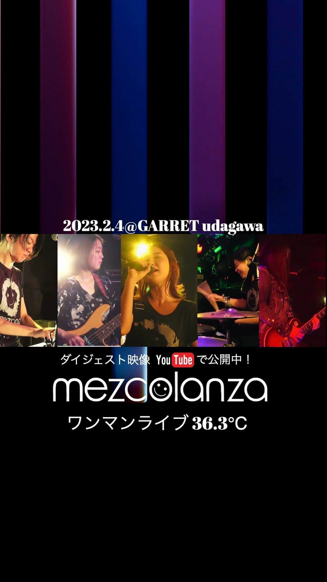 ハジメタルのインスタグラム：「2023.2.4(土) @ GARRET udagawa  3年ぶりに行われたワンマンライブ「mezcolanza ワンマンライブ 36.3℃」のダイジェスト映像をmezcolanza Official YouTube channelで公開！  YouTubeでは90秒versionです！ ぜひ見にいって下さい！  今回はYouTubeのコメントも出来るように解放しておきますので、1週間経ての感想や引き続き当日のライブで見たい曲などあれば教えて下さい。  当日のセトリはこちらから https://youtube.com/playlist?list=PLpAWxSxzm2ywUq5eBPyrd5qUuzmtqW2uM  通販更新！（2/11 12時以降） オリジナルマスク、マルシェバッグ、フェイスタオルの通販スタートします。 在庫無くなり次第終了になりますのでお気をつけて下さい。 過去のアイテムも含めて下記URLからご確認下さい！  https://mezcolanza.booth.pm  ※サイン付きCD‐Rは完売致しました。再販の予定はございません。ご理解の程宜しくお願い致します。  引き続きよろしくお願いします。  #mezcolanza #garretudagawa  Vo. #Cocomi  Gt. #カトウタロウ  Key.#ハジメタル  Ba.#おかのいずみ  Dr.#西浦謙助   #mezcolanza  #メスコランサ」