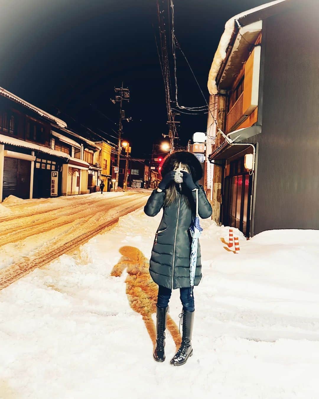 足立玲菜さんのインスタグラム写真 - (足立玲菜Instagram)「雪にはしゃぐ大人❄  . . . #雪綺麗  #大雪すぎたけど  #普段みれないから興奮 笑」2月11日 18時53分 - reina_adachi