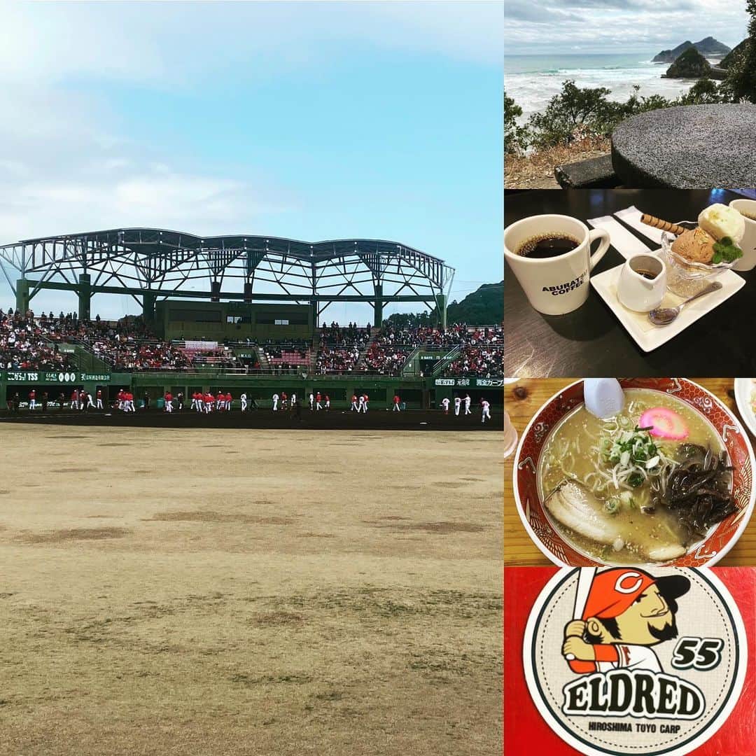 ブラッド・エルドレッドのインスタグラム：「It was great to be back in Nichinan for Spring camp with the team!  See you next time! #hiroshimacarp #springtraining #55 #salads#propellar #scouting #newseason」