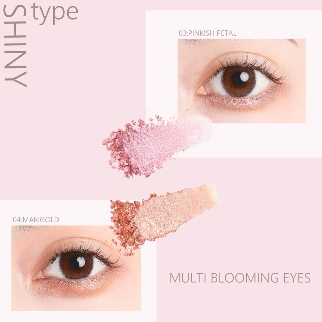 K-paletteのインスタグラム：「”Multi Blooming Eyes" 2023.2.13(mon.)新発売‼ 新発売を記念して抽選で2色セット各色25名様、合計50名様にプレゼント‼ 「ツヤめき2色セット」と「キラめき2色セット」の輝きで選べる2種類‼ キャンペーン詳細は、 https://cuore-beauty.co.jp/special/present/ をチェックしてね‼  ”目元華やぐ　ツヤめき　キラめき" 涙袋やふたえライン、マルチに使えるパウダー＆リキッド  -SHINY type- 繊細なガラスパールがきらめきをプラス  03ピンキッシュペタル 透けた花びらのような透明感。ピンクニュアンスのパール＆ラメが キラメキを与えるクリアピンク。 04マリーゴールド マリーゴールドの花びらをまとったようなフレッシュな発色。 華やかに彩る愛されオレンジ。  ▼K-Palette　Multi Blooming Eyes 【色味】サクラピンク・ブルーミングベージュ・ピンキッシュペタル・マリーゴールド【価格】1,430円（税込）【発売日】2023年2月13日（月）全国バラエティストア・ドラッグストアにて限定発売※購入可能日は各店舗により異なります。  #kpalette#Kパレット#1daytattoo#マルチブルーミングアイズ#涙袋パウダー#ふたえライン #サクラピンク#ブルーミングベージュ#ピンキッシュペタル#マリーゴールド#春メイク #アイメイク#プチプラコスメ#コスメ紹介#コスメ好きさんと繋がりたい #cosme#cosmetics#multibloomingeyes#NEW」