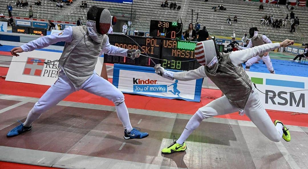 アレクサンダー・マシアラスのインスタグラム：「6th at the first Grand Prix in Torino! Happy to be getting back to some consistently good fencing over the last few tournaments. Dropped a close bout to make the medal rounds to my brother @gerekmeinhardt but he was fencing amazing all day. So proud that he was able go on to win the whole thing! Next up, Cairo in two weeks.  #bizziteam #fencing #escrime #esgrima #escrima #scherma #펜싱 #fechten #フェンシング #击剑 #teamUSA #фехтование #leonpaul」