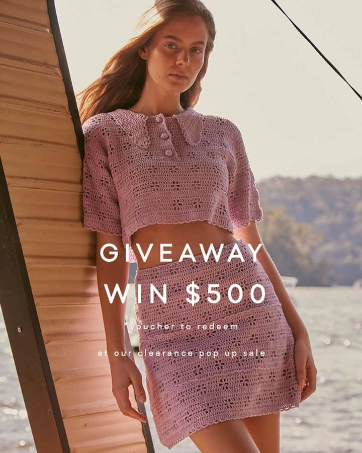 アリスマッコールのインスタグラム：「GIVEAWAY! WIN $500 WORTH OF alice McCALL PRODUCTS!​​​​​​​​​*voucher to redeem at our clearance pop up sale in Rosebery (this Wednesday until Saturday).  To participate, like this post, share as story & tag a friend. Each tag = 1 entry to win!  One winner drawn every day, starting tomorrow and until Saturday!」