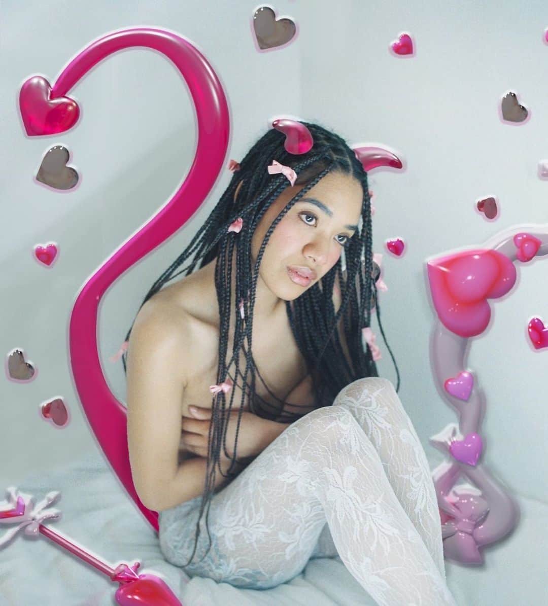 sakuraさんのインスタグラム写真 - (sakuraInstagram)「Saint Valentine’s Day👼🏽  photo @kunomirei  3d art @uuy__suzuki  movie @juliegiesen」2月14日 22時45分 - slammin_sakura