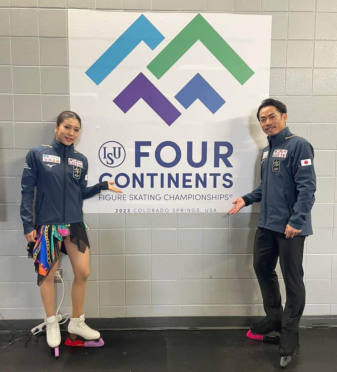 村元哉中のインスタグラム：「⠀ 四大陸選手権inコロラド！ 応援ありがとうございました！ たくさん練習をして、自信を持って挑んだ試合。今回はベストパフォーマンスにはならなかったですが、最後まで滑り切り、強い気持ちを持ってチームの成長をとても感じた試合になりました！🙌🏻 確実にステップアップ！ 次は世界選手権！！！日本で開催という楽しみを胸に、引き続き大ちゃんと更に深化した滑りができるように全力で頑張ります！🌸 ありがとうございました！ Onwards and upwards 🫶 ⠀ @d1sk_t @kanadai_team_official  @skycourt50 @pumajapan  #かなだい」