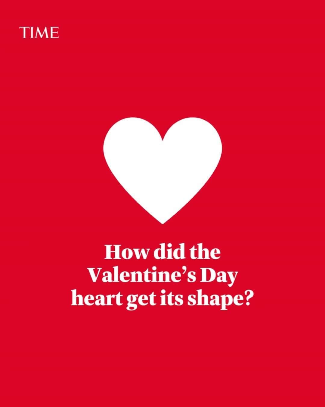 TIME Magazineのインスタグラム：「How did the Valentine's Day heart get its shape? ❤️  "It didn't mean love before the 13th and 14th centuries," says Eric Jager, a professor at UCLA.  But as the idea of romantic love began to take shape during that medieval period, so did the symbolism.  "[People at the time] thought of our hearts as books of memory, a place where God's commands are written, and [believed] feelings for the beloved were somehow written on your heart," says Jager.  In the early 15th century, the tapestry "Le don du Coeur" ("The Gift of the Heart") depicted a man holding a small red heart. That image became one of the most popular representations of "courtly love," and was channeled into literature and poetry.  Read more about the heart's history at the link in our bio.」