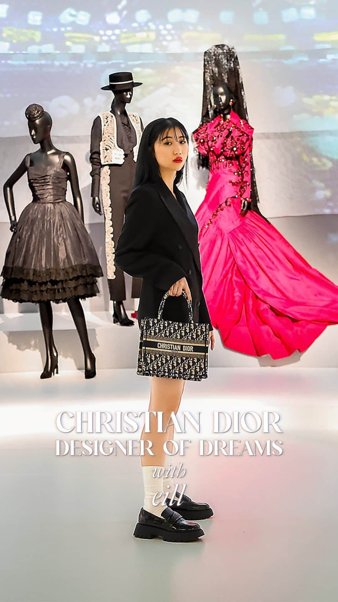 eillのインスタグラム：「シンガーソングライターのeillさんが、東京都現代美術館で開催されている「クリスチャン·ディオール、夢のクチュリエ」展のDIOR AROUND THE WORLDのセクションをナビゲート！  #DiorDesignerOfDreams #Dior #ディオール #ディオール展 #ellepr #eill @dior @_eill_」