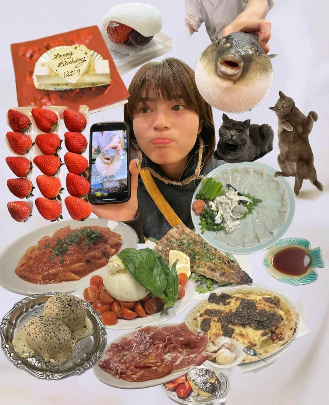 高橋春織さんのインスタグラム写真 - (高橋春織Instagram)「.  2月前半まとめ  美味しいものを たっくさん食べました の報告です。 感謝です。  🍝🍷🧀🥚🍰 🍡🍓🐷🐡🍅 （まとめたらカオスなことに）」2月15日 12時56分 - haoringo_official