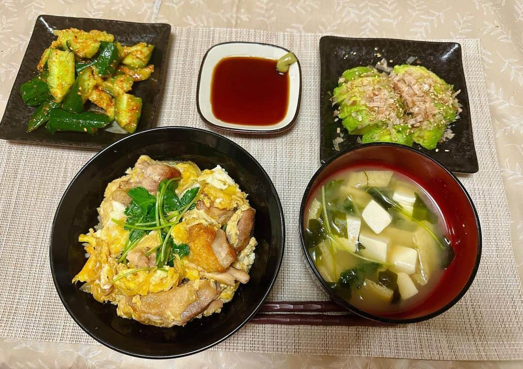 若松春奈さんのインスタグラム写真 - (若松春奈Instagram)「#親子丼 #韓国風きゅうりのたたき  #アボガドしょうゆ  #料理 #料理勉強中 #自炊 #自炊生活 #自炊女子 #自炊記録 #おうち時間#料理記録 #料理初心者 #自炊日記 #自炊ごはん #ご飯のお供 #ご飯好き #女優飯#女優#若松飯 #cooking #cookingram #cookingtime_stilettoinstyle」2月15日 18時47分 - wakamatsuharuna