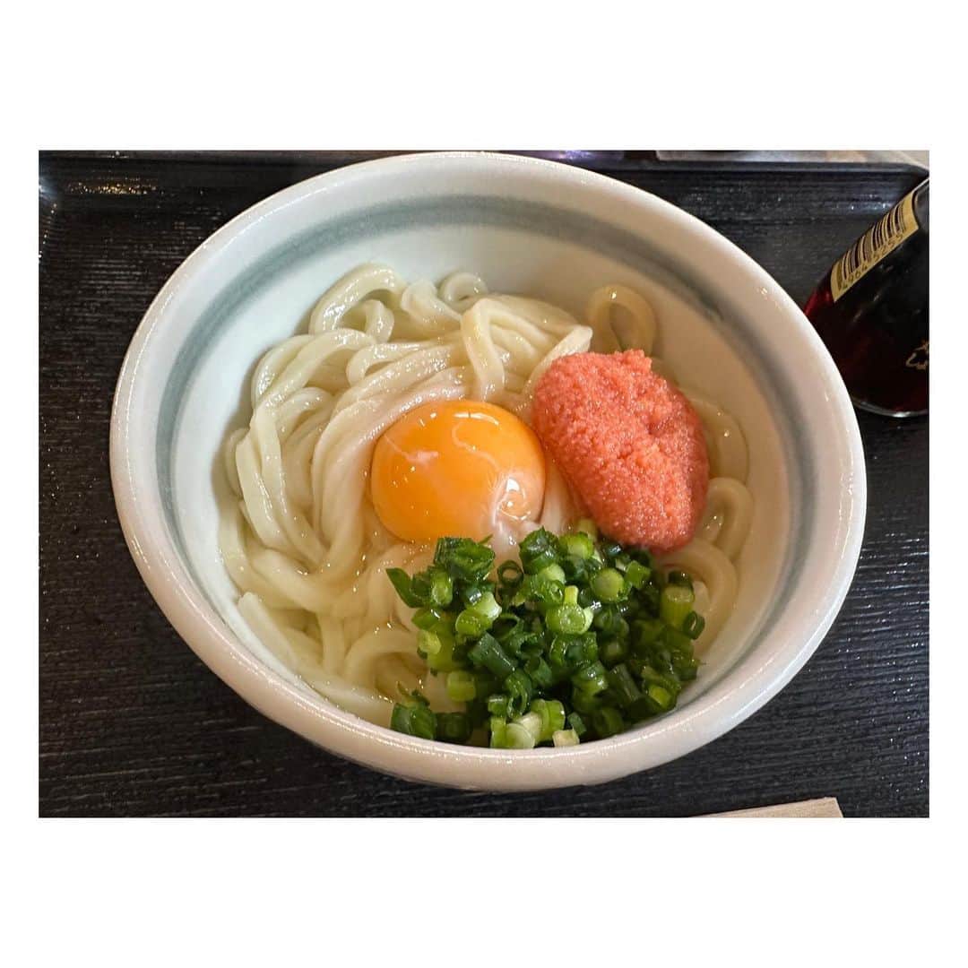 石井奏美のインスタグラム：「ロケ合間のごはんシリーズ🍽 (食リポビンゴ編) 情熱うどんわらくさんの明太かまたま🍳  基本食べるロケなのですが、 お昼ご飯もしっかり 讃岐うどんを堪能してくださる 彦摩呂さん(@hikomaro_honmono ) と 内山さん(@meetbowl2929 )  2枚目は明太子だけ とりあえずちょうだいと 手を出す内山さん🫴  あげませんでした。笑  #香川#香川グルメ#高松#高松ランチ #讃岐うどん#うどん」