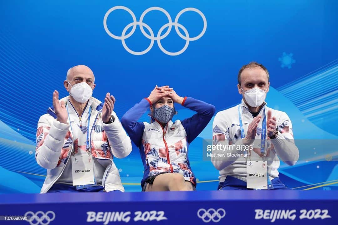 エリスカ・ブレジノワのインスタグラム：「A year ago today 🥺🤩so many years of hard work and believing, it finally became real 💙♥️🤍  #olympics #olympian #cherish #proud #czech #beijing2022 #china #figureskating #olympicteam #hapiness #moments」