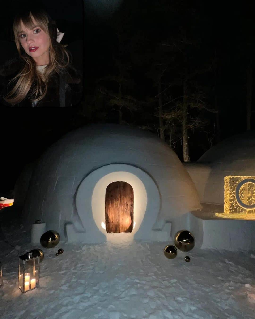 デビー・ライアンのインスタグラム：「I don’t mean it was cold in a restaurant, I’m telling you we had dinner in a literal igloo. It’s true what they say in the last picture… MEGA」