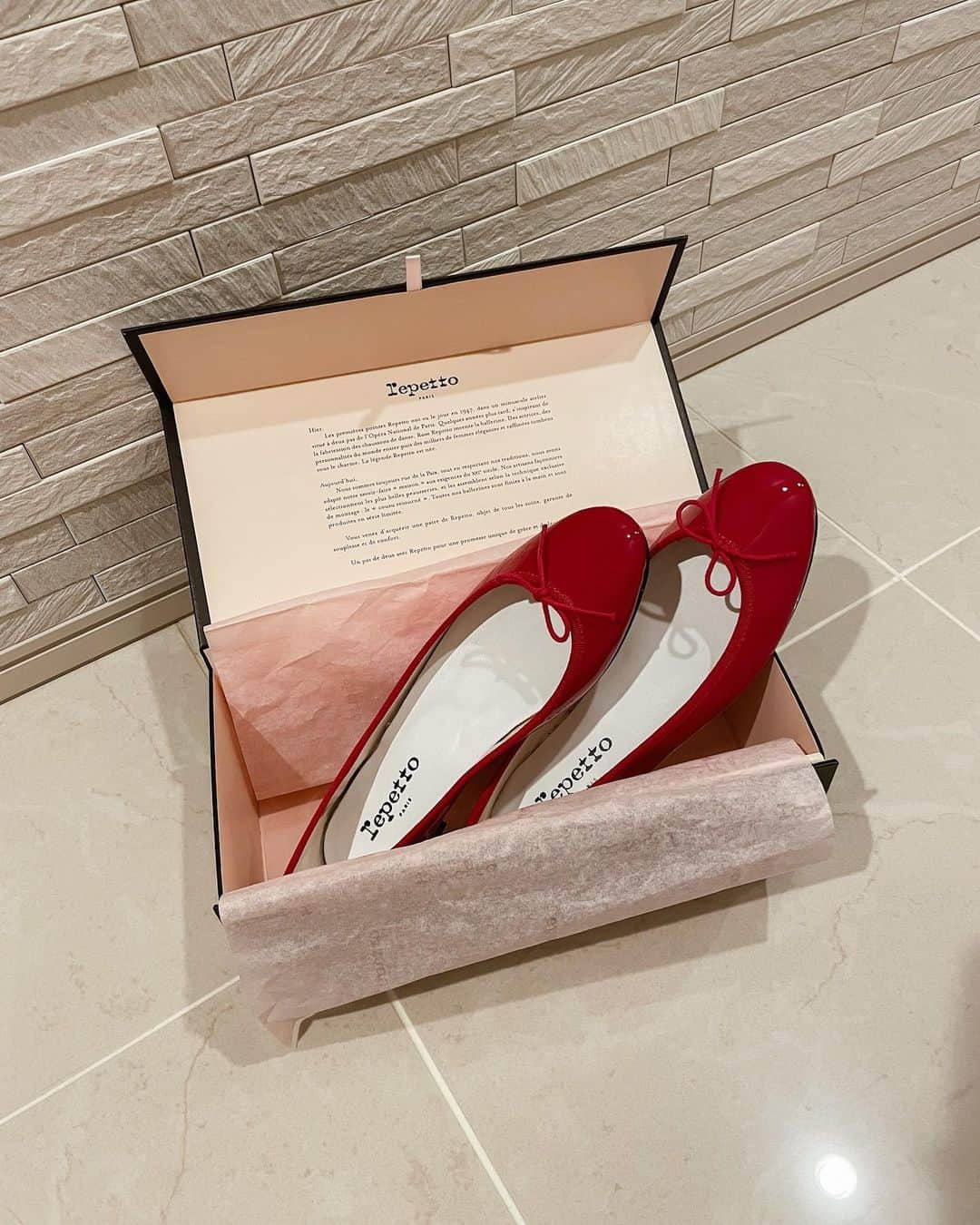 吉岡結紀のインスタグラム：「.   𝗿𝗲𝗽𝗲𝘁𝘁𝗼 🩰♥️   #repetto #repettoparis #balletshoes #archive」