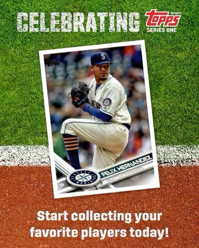 フェリックス・ヘルナンデスのインスタグラム：「It's officially baseball season and there's no better way to celebrate than by collecting #ToppsSeriesOne! I’m celebrating #MyToppsCard with this blast from the past. @topps #MyToppsCard」