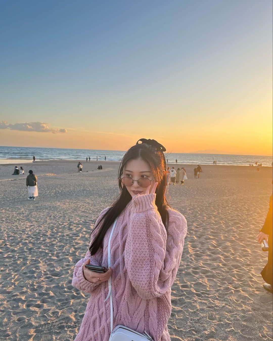 吉井美優のインスタグラム：「. 夕日が綺麗だった ⛅🟡」