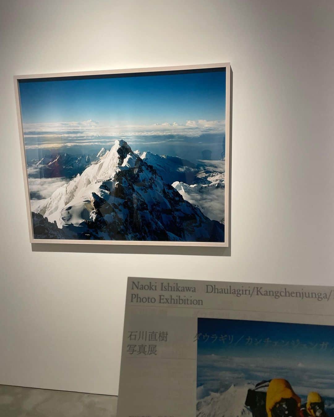 わちみなみのインスタグラム：「同じ日。  登りながらの様子も見られて もはや写真展というか、 生き様、、🤣 山登りできる人は本当に尊敬  行き、山頂はいいけど、 帰り道絶望しちゃう、、  緊張感やドキドキが伝わってきた きよいです🙇‍♀️  #石川直樹  #写真展」