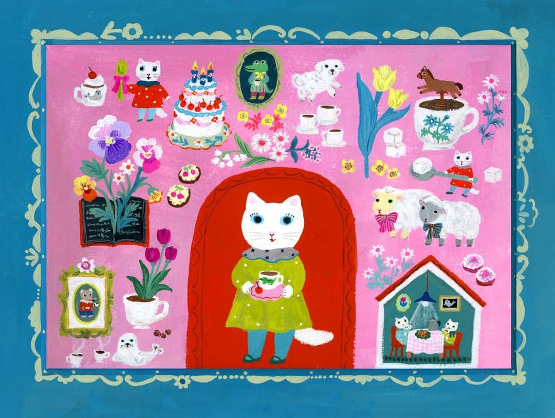 北岸由美のインスタグラム：「【個展開催のお知らせ】 高円寺のCLOUDS GALLERY+COFFEE   @clouds_koenji さんで個展を開催いたします！ 今回も、ダバダ！  「DABADA」☕️ 2023.2.28 TUE - 3.12 SUN  13:00 - 19:00 (最終日17:00まで) 会期中無休  #yumikitagishi #dabada2023」