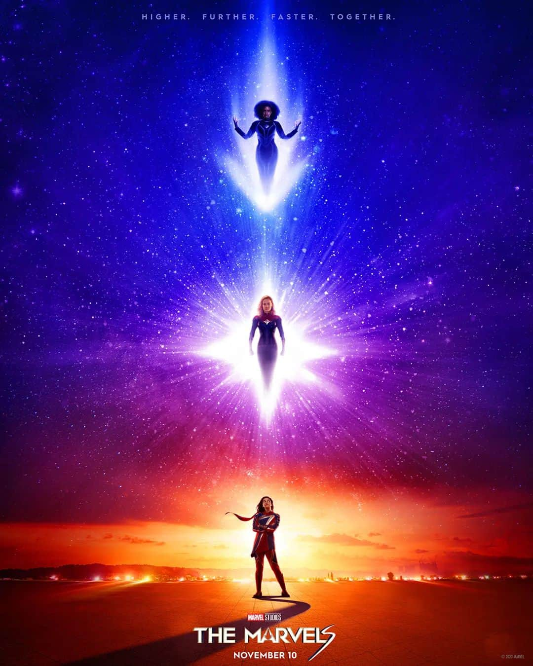 テヨナ・パリスのインスタグラム：「Higher. Further. Faster. Together.  #TheMarvels in theatres November 10th, 2023 💫  Aaaaaahhhhhhhhhh!!!!! 🥹🥹🥹🙌🏾🙌🏾🙌🏾🖤🖤🖤」