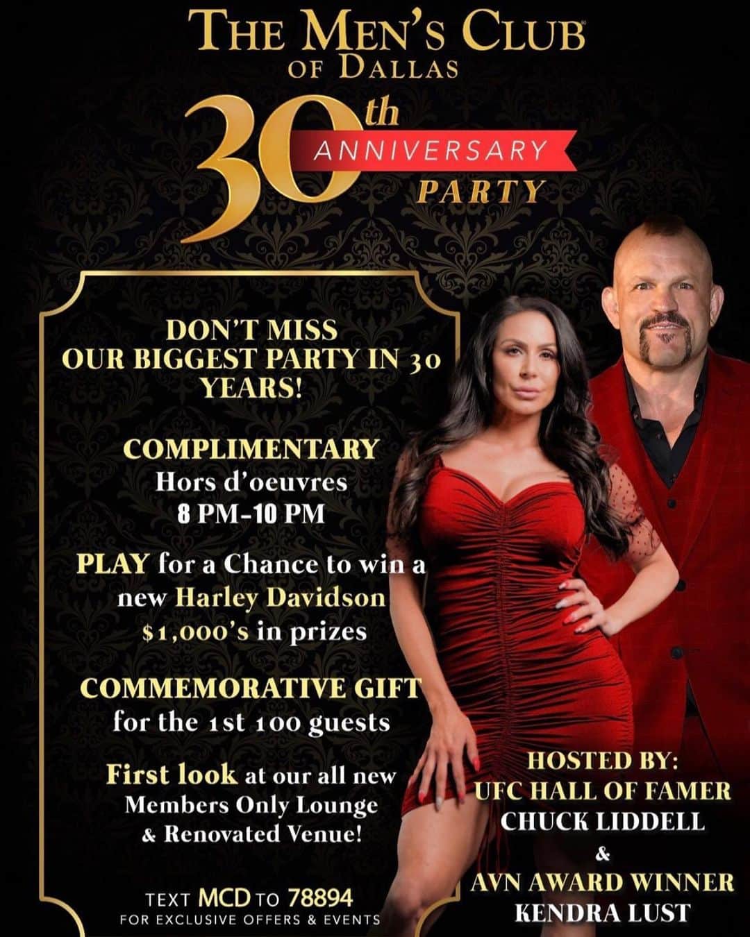 Kendra Lustさんのインスタグラム写真 - (Kendra LustInstagram)「#Dallas come hang with myself & @ChuckLiddell we are hosting at the @themensclubdallas for there 30th anniversary party .. March 2nd 🙌🏻 meet me will be a meet & greet also :)」2月18日 3時45分 - kendralust