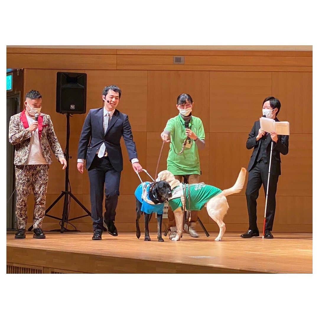 藤本聖さんのインスタグラム写真 - (藤本聖Instagram)「ハァ…ハァ…わんちゃん可愛いよ…ハァ…ハァ…  濱田祐太郎も可愛いよ…ハァ…ハァ…  ガオ〜ちゃんも可愛いよ…ハァ…ハァ…  徳島県で盲導犬イベントでした、人と盲導犬の繋がりに理解を深められたイベントとなりました…ハァ…ハァ…  #濱田祐太郎 #らいおんうどん #中山女子短期大学」2月18日 21時25分 - kasoku_mossan