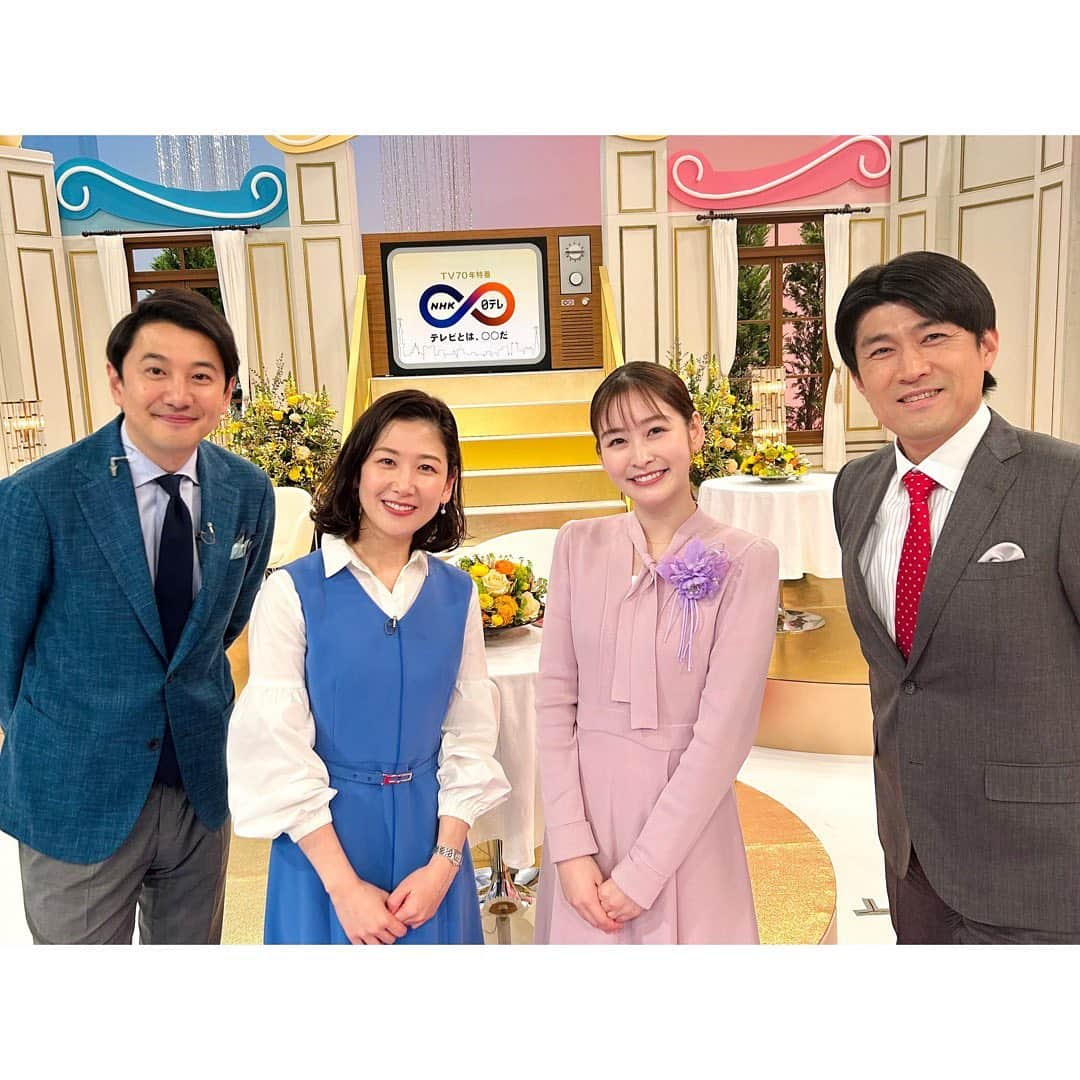 岩田絵里奈のインスタグラム：「NHK×日テレコラボ🌸 #青井実アナ #桑子真帆アナ」