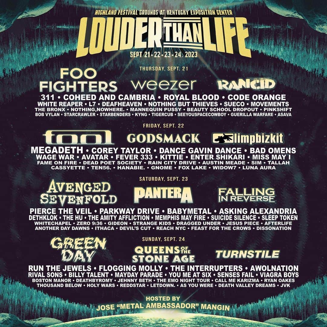 フー・ファイターズのインスタグラム：「We'll see you in Kentucky, Sept. 21st for @louderthanlifefest! Tickets & info: louderthanlifefestival.com」