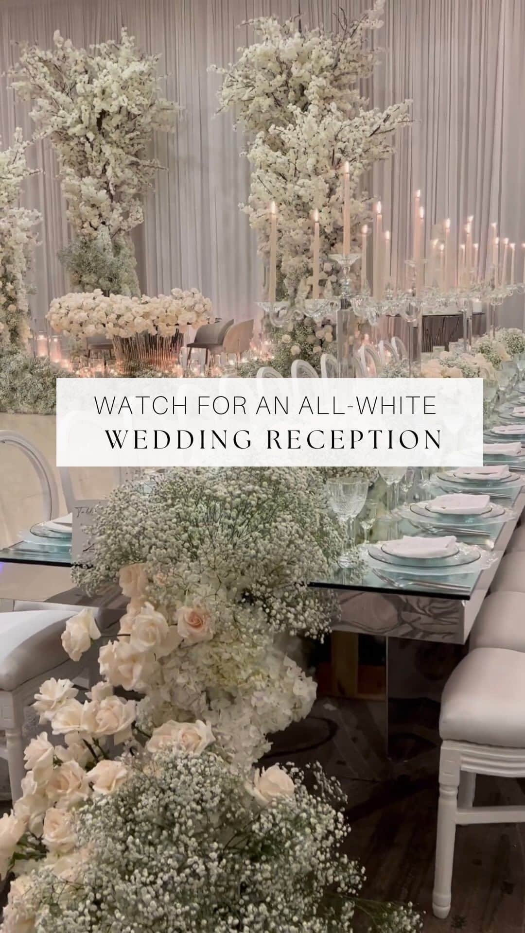 WEDDING APPARELのインスタグラム：「Consider this to be your sign to opt for an all-white wedding reception ✨ Textured floral installations, glamorous details and a modern aesthetic truly make this design otherworldly!  Love it as much as we do? Drop a 🤍 in the comments!  Planner: @_marry_michelle Venue: @renaissancevenue  #weddinginspo #modernwedding  #weddingplanning #weddingreceptiondecor #weddingtable  #weddingreception  #weddingdetails #weddingdecor #receptiondecor  #weddingday #weddingideas #weddingdecoration #weddinginspiration #weddingflowers #whitewedding #indoorwedding #glamwedding #bridgerton #weddings  #classicwedding #eventdesign #weddingphotography #eventdecor  #weddingdetails #weddingwednesday  #luxurywedding」