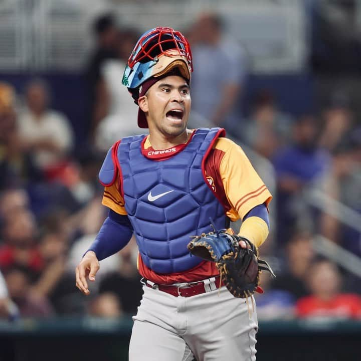 ロビンソン・チリノスのインスタグラム：「@robinsonch28 saw action today with team Venezuela! 🇻🇪🤩🙌🏼   He got a 2B in 1 AB 🔥👏🏼  #MDRFamily」
