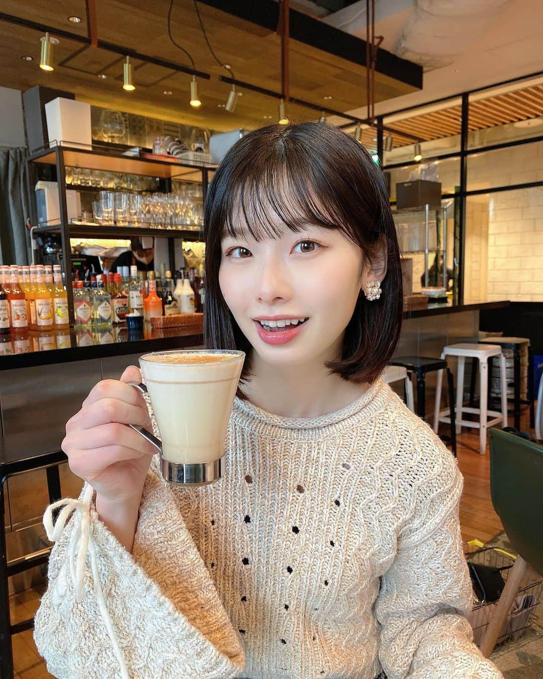 浅井七海さんのインスタグラム写真 - (浅井七海Instagram)「. きなこラテ🦊  Kinako latte🦊  #cafe #きなこラテ」3月16日 20時15分 - naamin48_