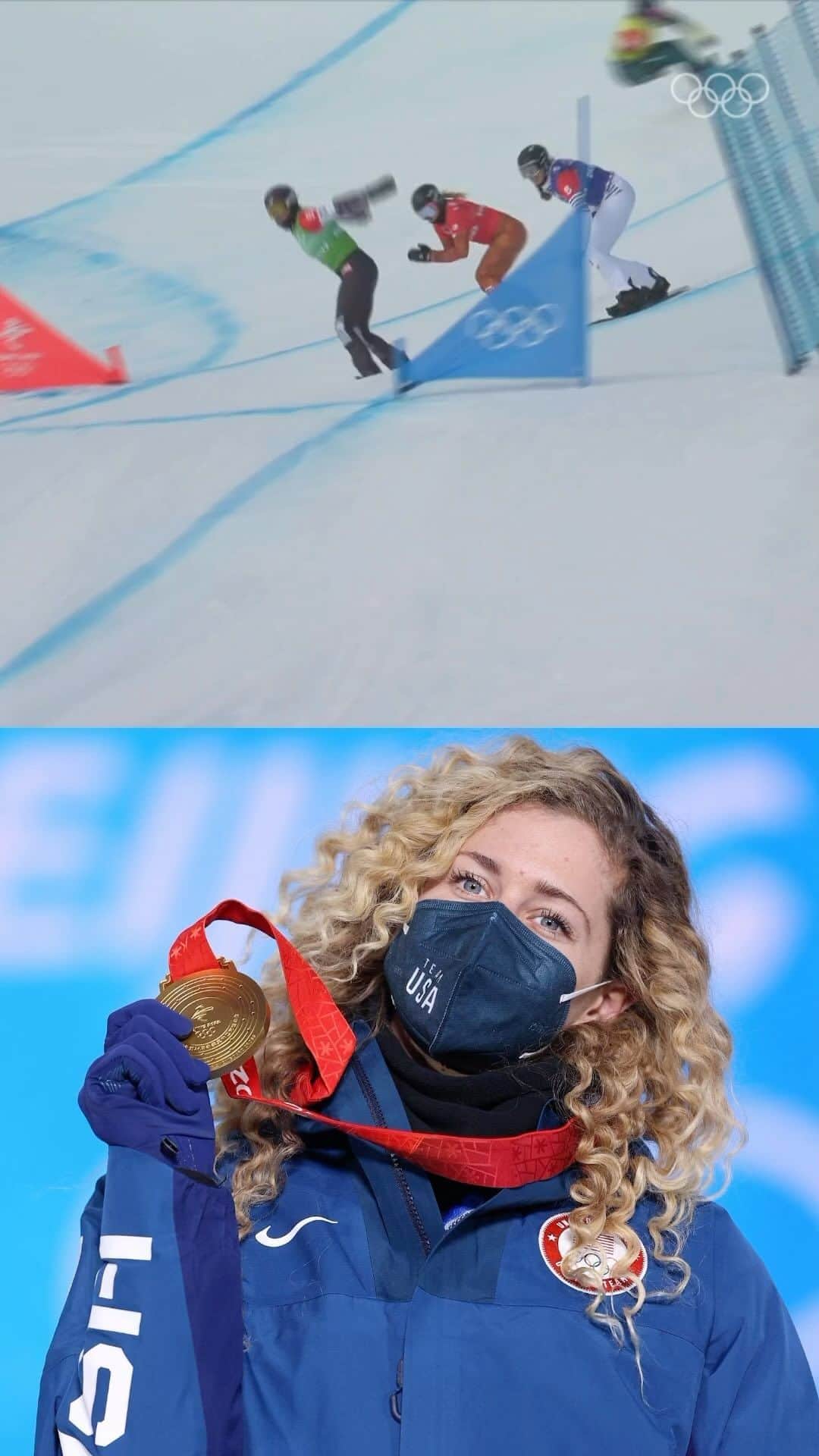 のインスタグラム：「Celebrating women athletes 🏂  USA’s Lindsey Jacobellis is a 5x Olympian, having made her first appearance at Torino 2006. She completed her 16-year quest for Olympic gold at #Beijing2022, taking home the title in both individual and mixed team snowboard cross. 🥇🥇  #WomensHistoryMonth | #Olympics」