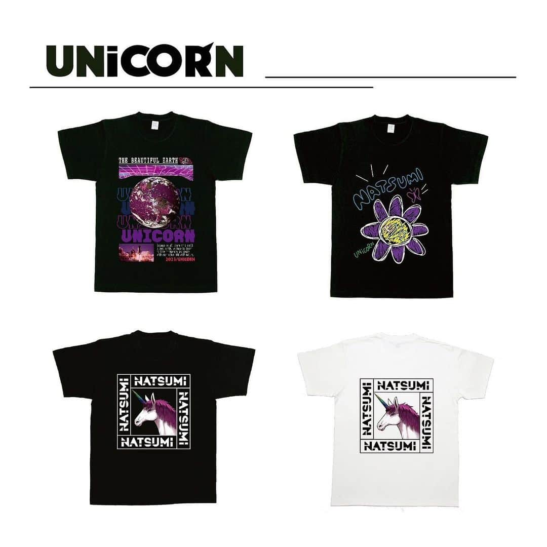 DJ NATSUMIのインスタグラム：「🦄UNiCORN 2023 SS🦄 ※Sorry, This item is available only in Japan🙇🏻‍♀️  今回はCreamfields🇯🇵に向けて NATSUMI merch多めになってます🙏🏻 画像2枚目は誰でも普段使いできるかな🙌  ✅購入はプロフィールのリンクから 【Goods Shop】に飛んで下さい😊 完売する前にお早めにご予約をお願いします！  ⚠️来週3/24(金)までの購入で フェスに間に合います！！ 新作を着て応援してくれると嬉しい💕  .」