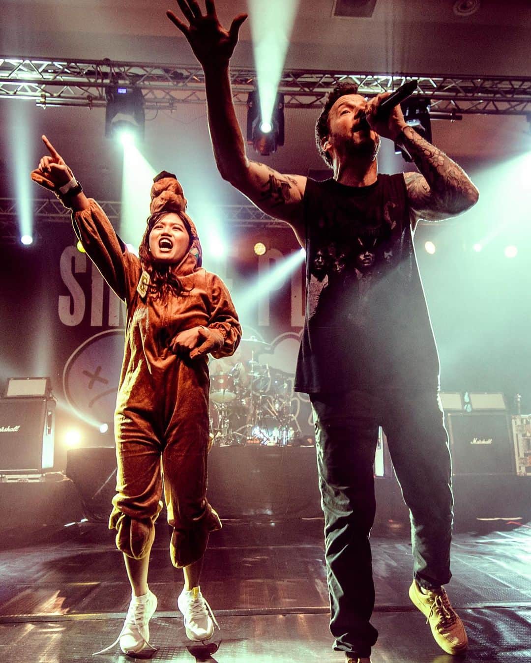 ピエール・ブーヴィエのインスタグラム：「If you dress up like Scooby-Doo at a @simpleplan show, there’s a good chance you’ll be pulled up on stage.  📸 @skylerbarberio」