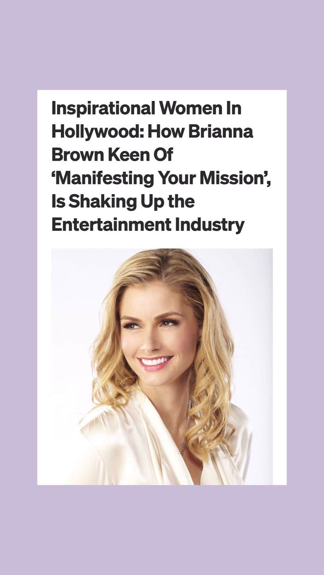ブリアンナ・ブラウンのインスタグラム：「Love this article where I do a legit deep dive on my why and all the things I am and have created. Thank you Authority Magazine for showcasing it all!  To READ in full…  https://medium.com/authority-magazine/inspirational-women-in-hollywood-how-brianna-brown-keen-of-manifesting-your-mission-is-shaking-af47e10a1013?sk=ea9b0e8a3de0c179eb3b035bf28c8134 or go to link in bio.」