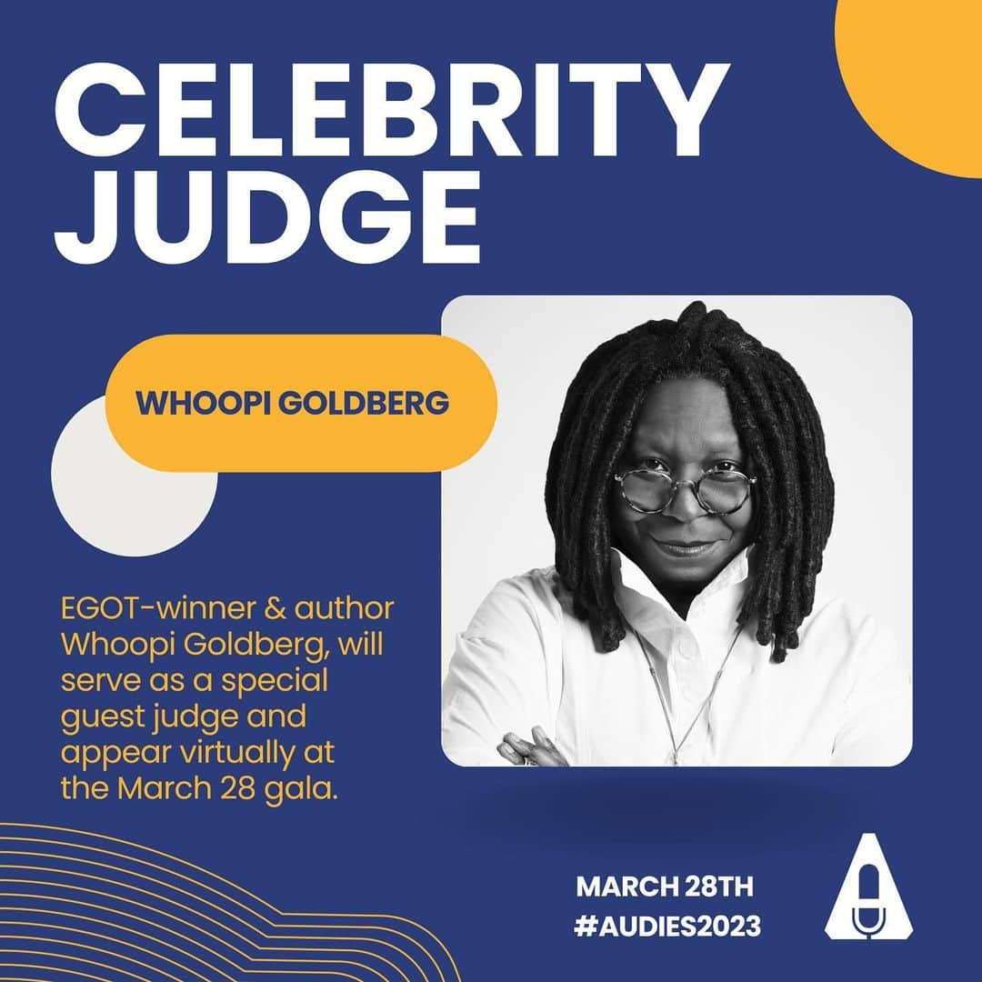 ウーピー・ゴールドバーグのインスタグラム：「You know I love a good audiobook which is why I’m proud to be a presenter & a judge for The 2023 Audie Awards!  Join me March 28th as we celebrate the very best in audiobooks. #audies2023  @audiobooks #loveaudiobooks #audiobooks #audiobookawards #narrators #voicetalent #booklovers #audiobookcommunity」