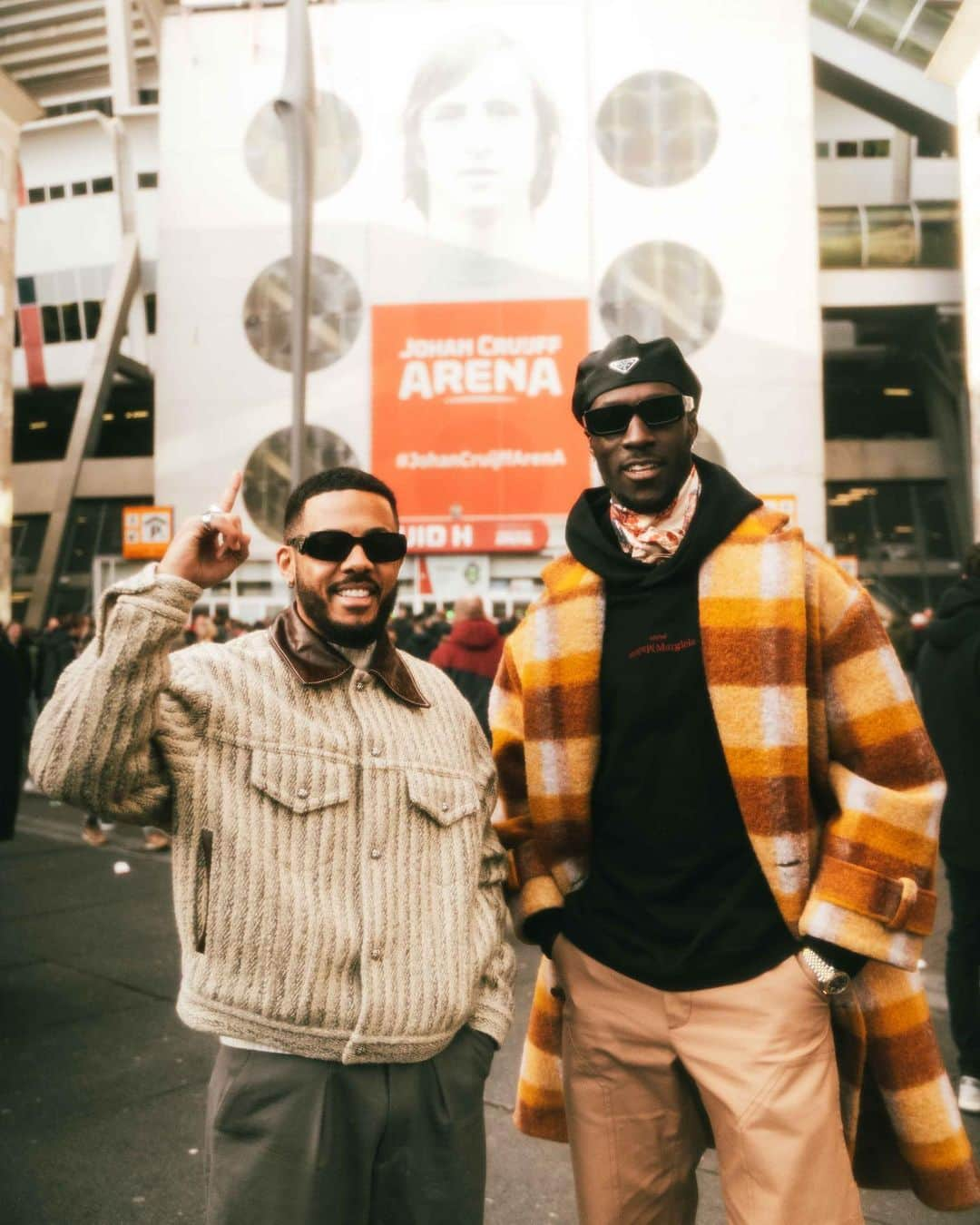 ニコ＆ヴィンスのインスタグラム：「Went to an Ajax game on our last trip to Amsterdam! What a beautiful stadium 🇳🇱 Who’s watching Europa league today? 📸 @jimshotit」