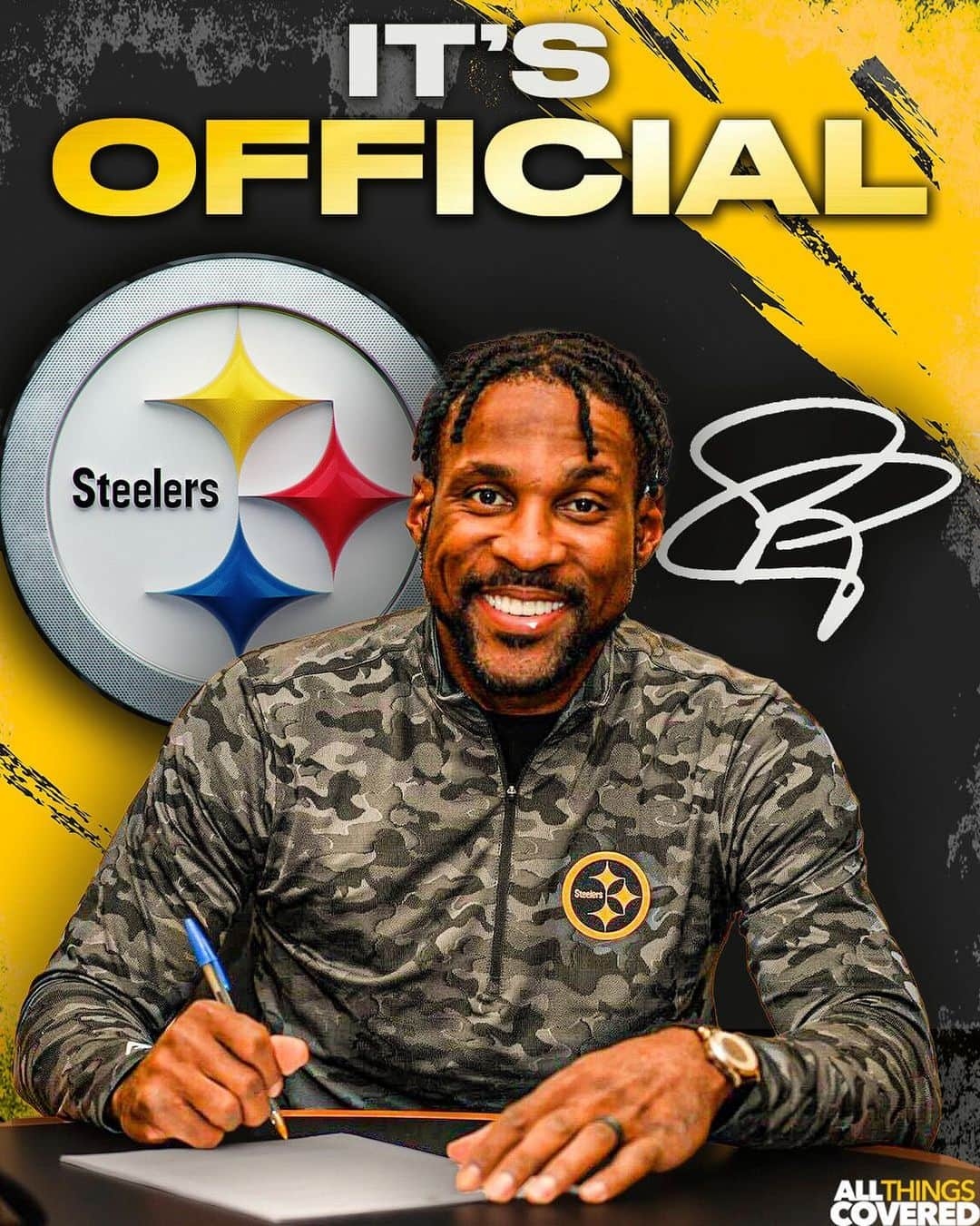 パトリック・ピーターソンさんのインスタグラム写真 - (パトリック・ピーターソンInstagram)「Pat P is OFFICIALLY a Steeler✍️」3月17日 4時10分 - realpatrickpeterson