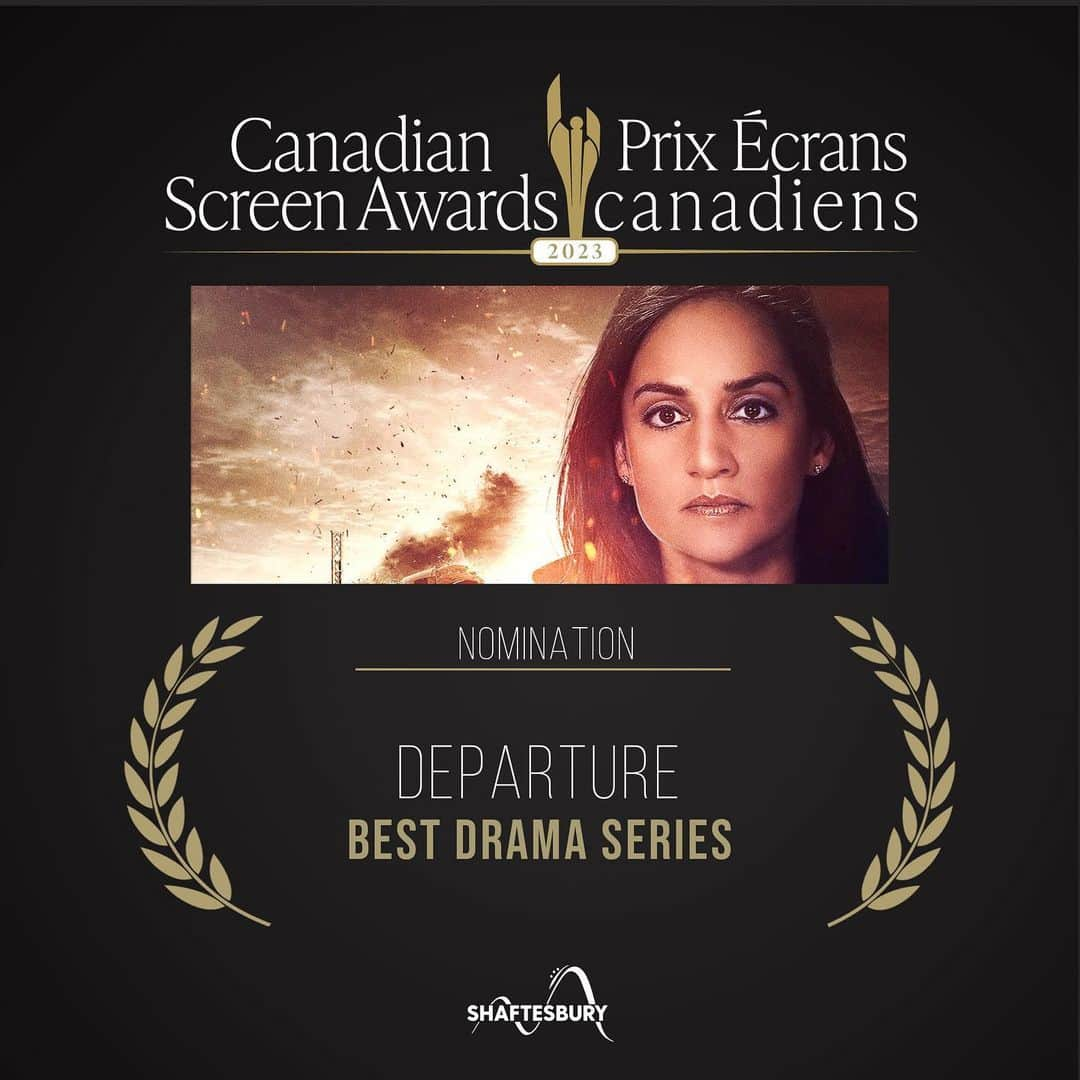 アーチー・パンジャビのインスタグラム：「Congratulations to all the cast and crew who worked on @departure_tv  We have been nominated for 5 Canadian Screen Awards including best drama series! 🎉👏🏼💃🏼」