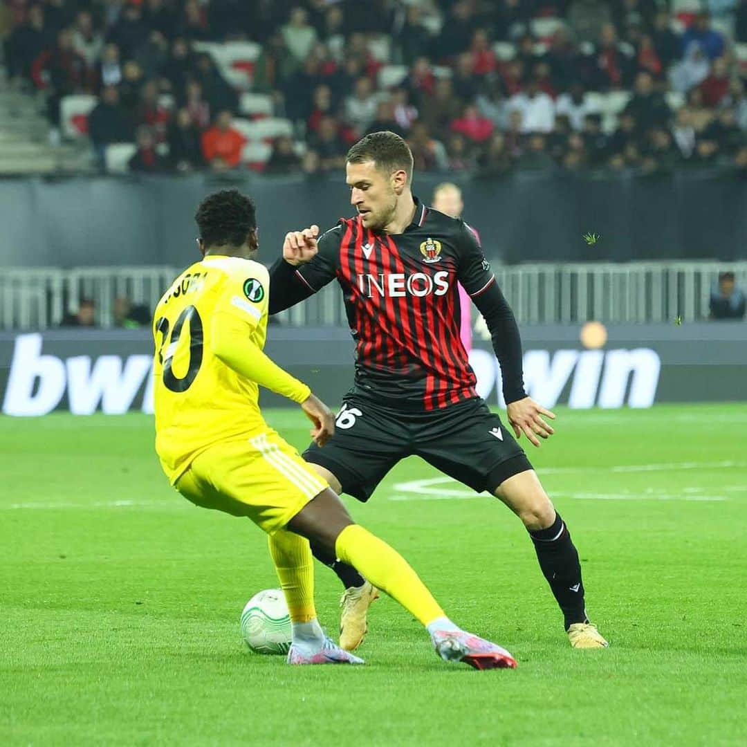 アーロン・ラムジーのインスタグラム：「Into the last 8 🦅🦅🦅 @ogcnice @europacnfleague」