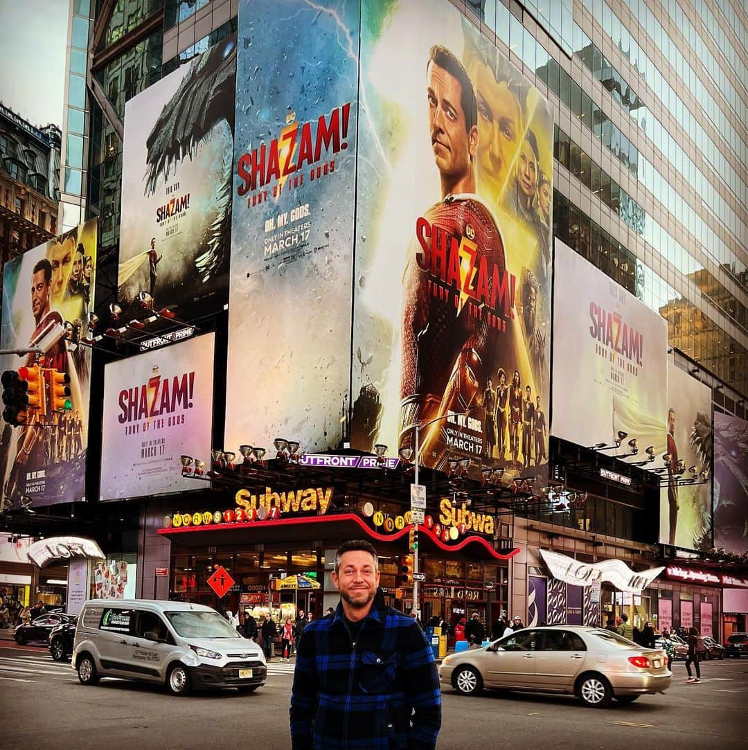 ザッカリー・リーヴァイさんのインスタグラム写真 - (ザッカリー・リーヴァイInstagram)「As I tie a bow on my last bits of press on the “Shazam Yes 2er!”, here in NYC, I’m feelin all the feels. Excitement, for the world to finally see what we all had so much fun creating. Anxiousness, not knowing how said world will receive it. Pride, knowing that I busted my hump to make this thing the best it can be. Frustration, knowing there are people out there who purposefully want us to fail. Joy, hearing all the incredibly kind things folks are already saying about it. Exhaustion, winding down from a month of full send publicity. And last, but absolutely most, gratitude. Gratitude that I was chosen for this role. Gratitude for the incredible family that was chosen around me. Gratitude for the genuine love that we all share with one another. Gratitude for all the support we received on the first film. And gratitude that all that support, from YOU, meant we got to do it AGAIN!  Sequels aren’t guaranteed. Even very successful films don’t always get to run it back. So the fact that we, the Shazamily, were reunited to stir up this pot of magic once more, is just a dream come true ON TOP of a dream that was already a blessed reality.   So, thank you. Thank you for believing in @shazammovie 4 years ago, and for continuing to believe in it now. I genuinely believe we made a film that’s even better than the first, and the first was really good! 💃 I hope y’all have the opportunity to go out and see Shazam: Fury of the Gods this weekend. It would really mean a lot. And if not this weekend, at some point soon. It’s got heart, humor, action, adventure, family, drama, and that wonderful touch of the macabre that brings the stakes to our journey. It’s a movie for all of us. Truly. And I’m real grateful for that too. 🙏」3月17日 10時14分 - zacharylevi