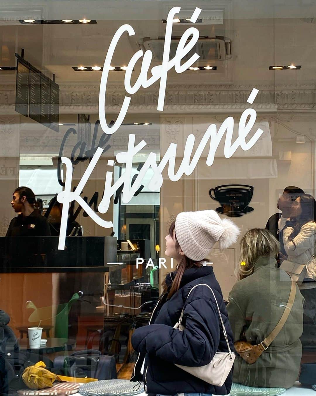 角川友紀さんのインスタグラム写真 - (角川友紀Instagram)「⁡ 🦊☕️ ⁡ 本場のキツネカフェ🇫🇷 ⁡ #CafeKitsune#CK #maisonkitsune#kitsunecafe」3月17日 21時16分 - ykinconiky