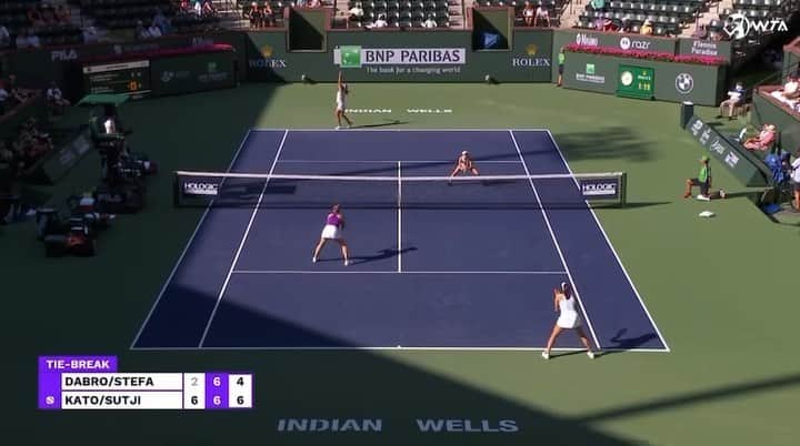 加藤未唯のインスタグラム：「Into the SF at Tennis Paradise🌴❤️ @bnpparibasopen   インディアンウェルズ準決勝進出🏜🌵 明日も楽しんできます😘 #tennisparadise #indianwells #bnpparibasopen #california #adidas #adidaswomen #wilson」