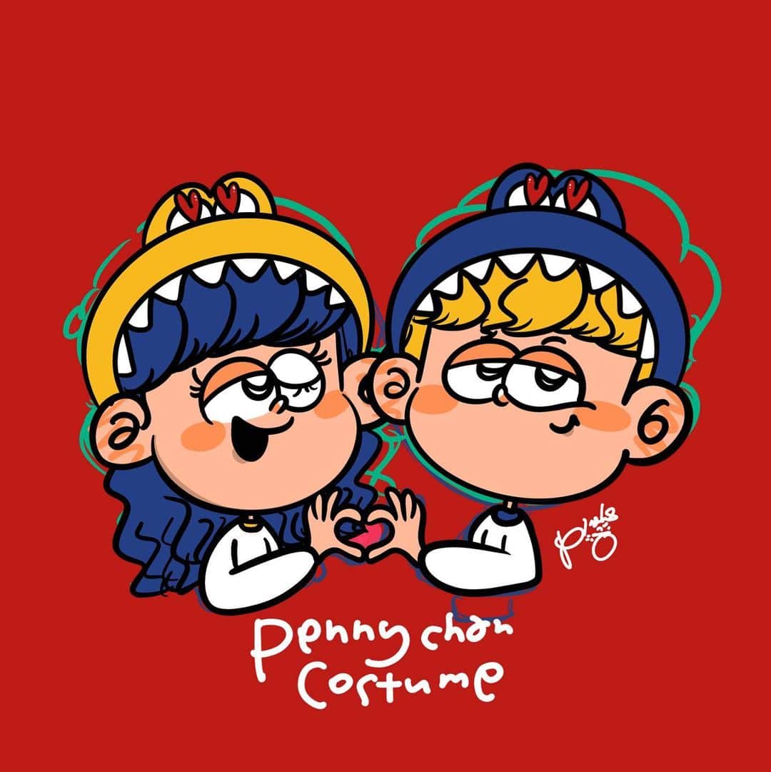 Pirakoのインスタグラム：「おかえりPennyサン🦖🦕❤️‍🔥  #illustration#drawing#graphicdesign#character #artwork#illustgram#イラストレーター#イラスト #pirako#pirakohouse」