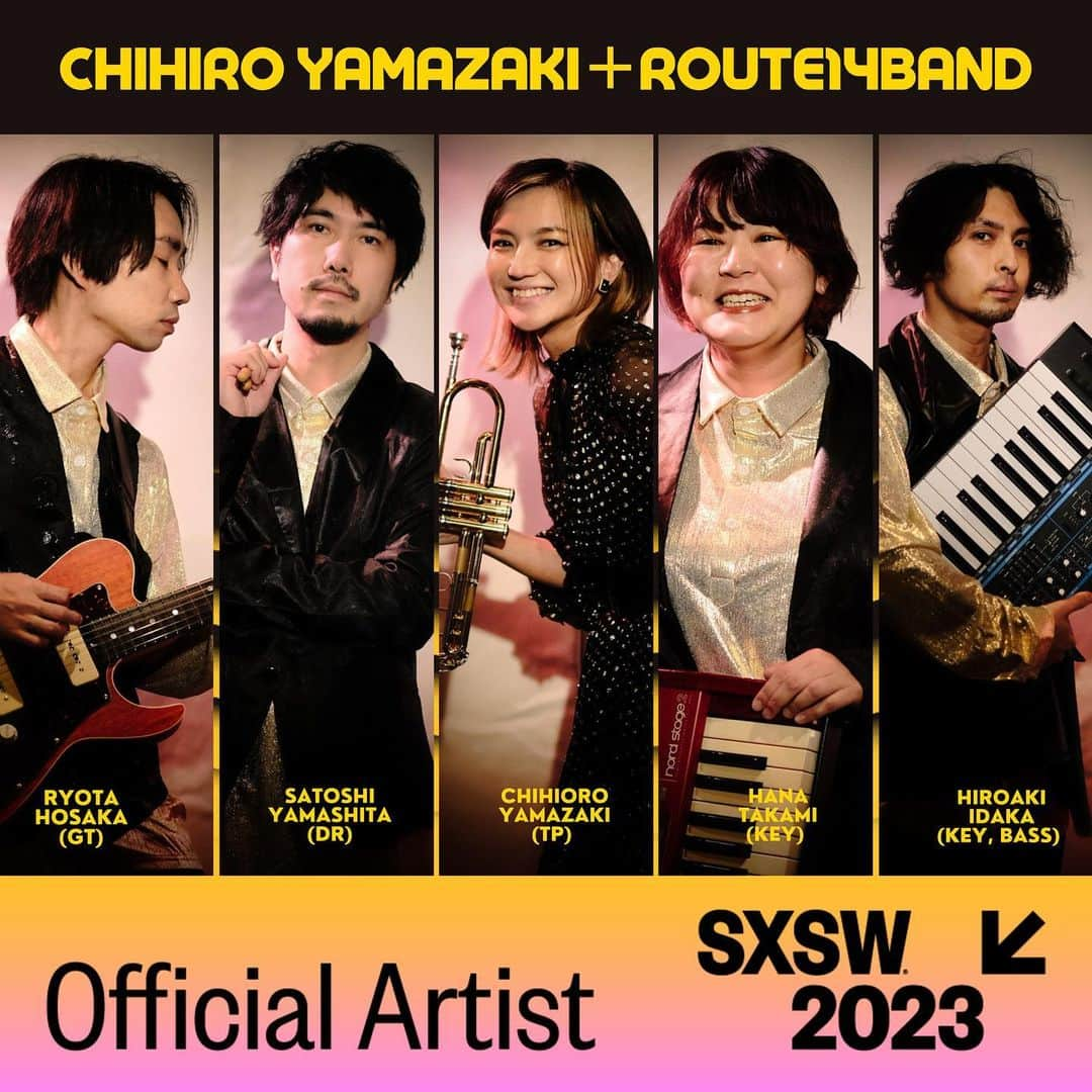 山崎千裕のインスタグラム：「Today is the day! We’re looking forward to meeting you guys at Elephant Room. SXSW2023@Elephant Room 時間：9:00pm — 9:40pm  @sxsw @chiroyamazaki @satoshiyamashita @hana_takami @royal_hosaka @SXSWJapan @elephantroomaustin  #sxsw #sxsw2023 #elephantroom #japan #Austin #atx #music #trumpet」