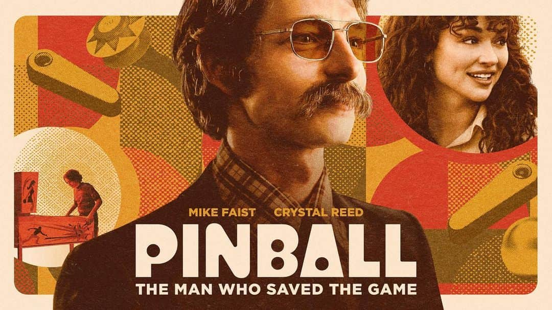 マイケル・ドイルのインスタグラム：「Today. Pinball: The Man Who Saved the Game. In select theatres and on @appletv. See what The New Yorker calls “pure pleasure.” @thebraggbrothers directed and wrote a beautiful film. And I got to sport some sideburns that get separate billing. @pinballmovie」