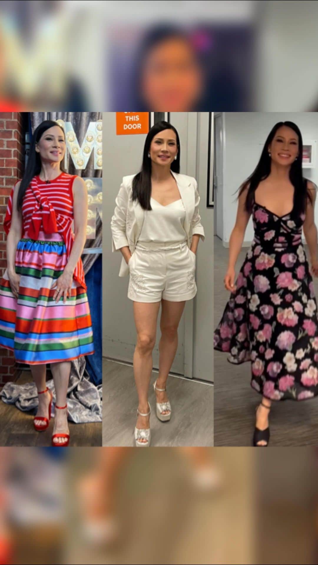 ルーシー・リューのインスタグラム：「That’s a wrap on Shazam world press tour. Thanks for tuning in for all these fashion & glam looks by my wonderful team.  Grateful for all the time with my Shazamily and the extremely hard working and fabulous crew. They are the real heroines/heroes behind all the magic. Enjoy the movie!! 🥰❤️  GMA 💄: @kristoferbuckle 💇🏻‍♀️: @_marcosantini1 👗: @katespadeny 👠: @jessicarichofficial 💎: @jadetrau  Today Show 💄: @kristoferbuckle 💇🏻‍♀️: @_marcosantini1 👗: @dereklam 👠: @rogervivier 💎: @jadetrau  Drew Barrymore 💄: @kristoferbuckle 💇🏻‍♀️: @_marcosantini1 👗: @tadashishoji 👠: @sophiawebster 💎: @jadetrau  Styled by: @sarahslutsky」
