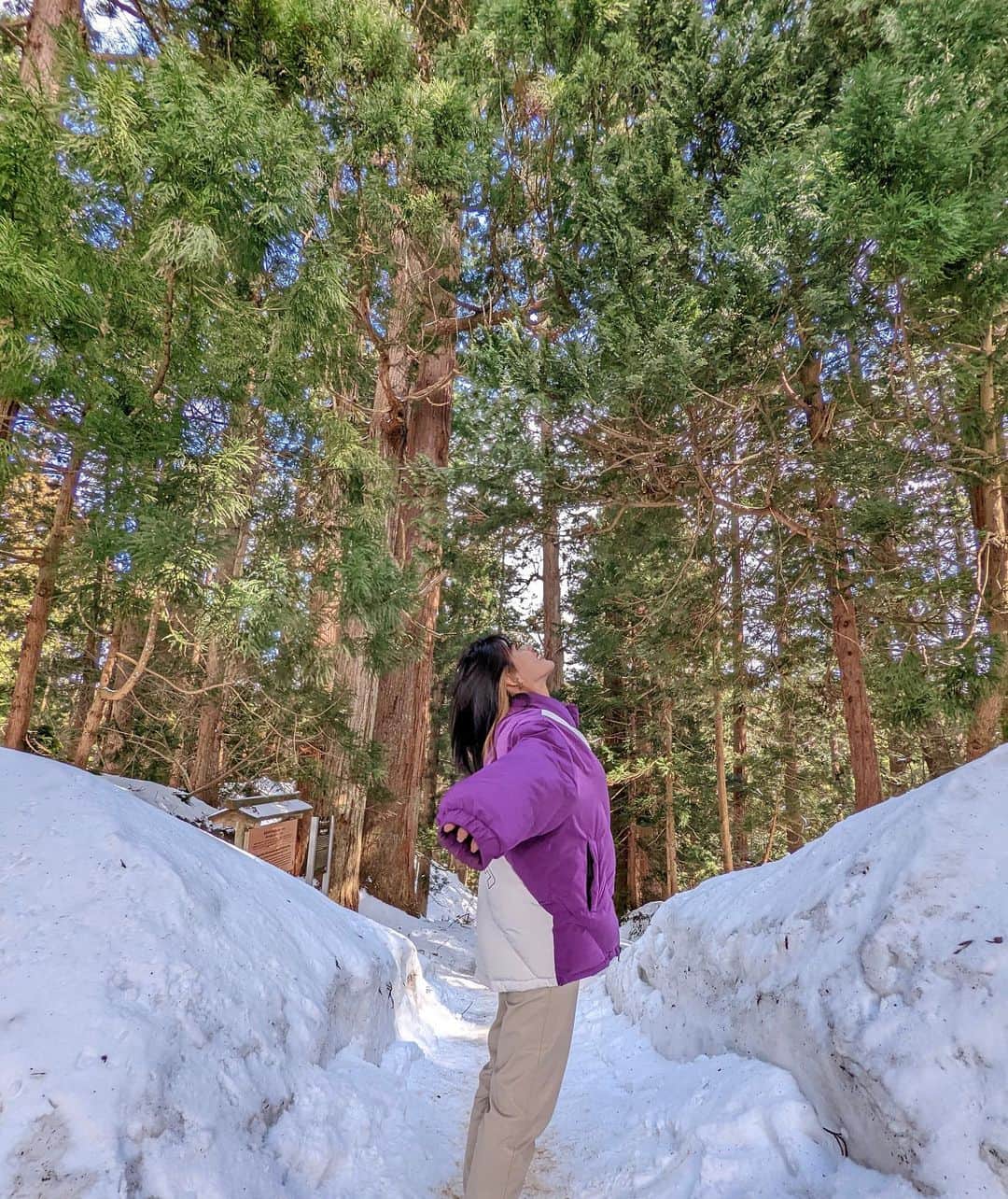 Erieのインスタグラム：「🏔 It's all because of the snow. 雪って美しいな❄️ 自分の心も真っ白にしてくれてそうな気がするね☃️」